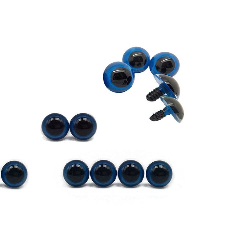 Natuworld 50 Pcs Blue Plastic Safety Eyes Round Craft Doll Eyes with Washers Crafting Buttons Accessories for Doll Bear Plush Animal and DIY Craft Making (18mm) - Image 5